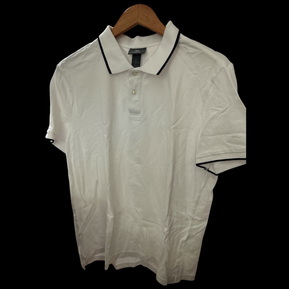 H&M Men's‎ White Slim Fit Short Sleeve Polo Shirt Size L